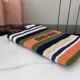 Striped Crochet Tote Bag
