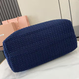 Raffia Crochet Stripe Tote Bag