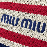 Raffia Crochet Stripe Tote Bag