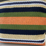 Raffia Crochet Stripe Tote Bag