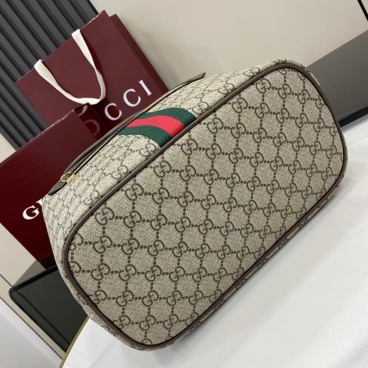 Monogram Medium Backpack with Leather Trim