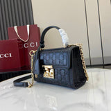 Structured Small Top Handle Bag with Padlock Closure