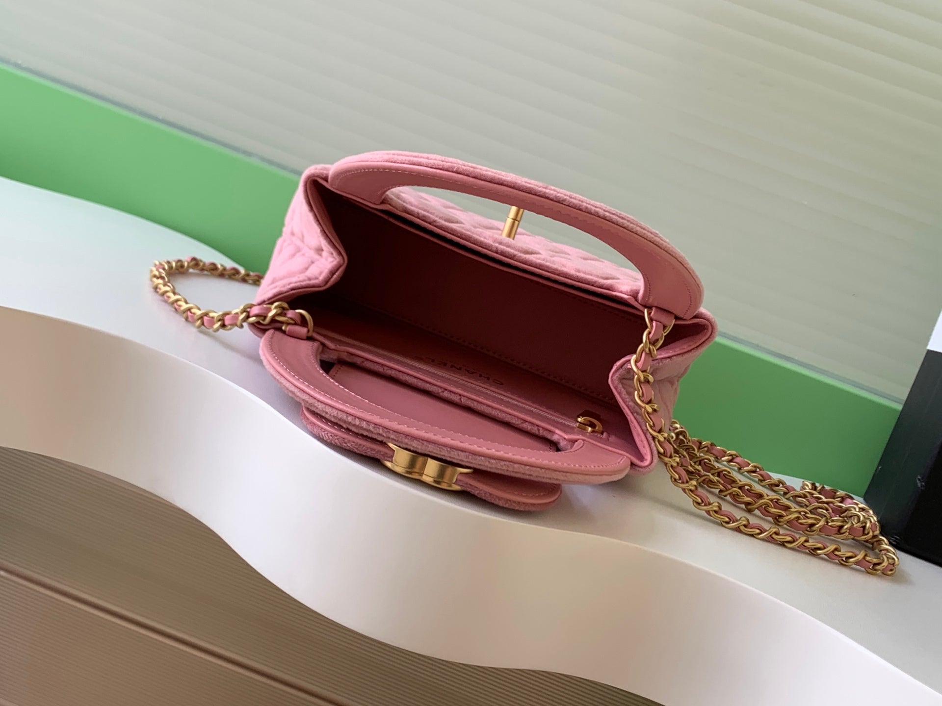 Velvet Top-Handle Mini Shoulder Bag