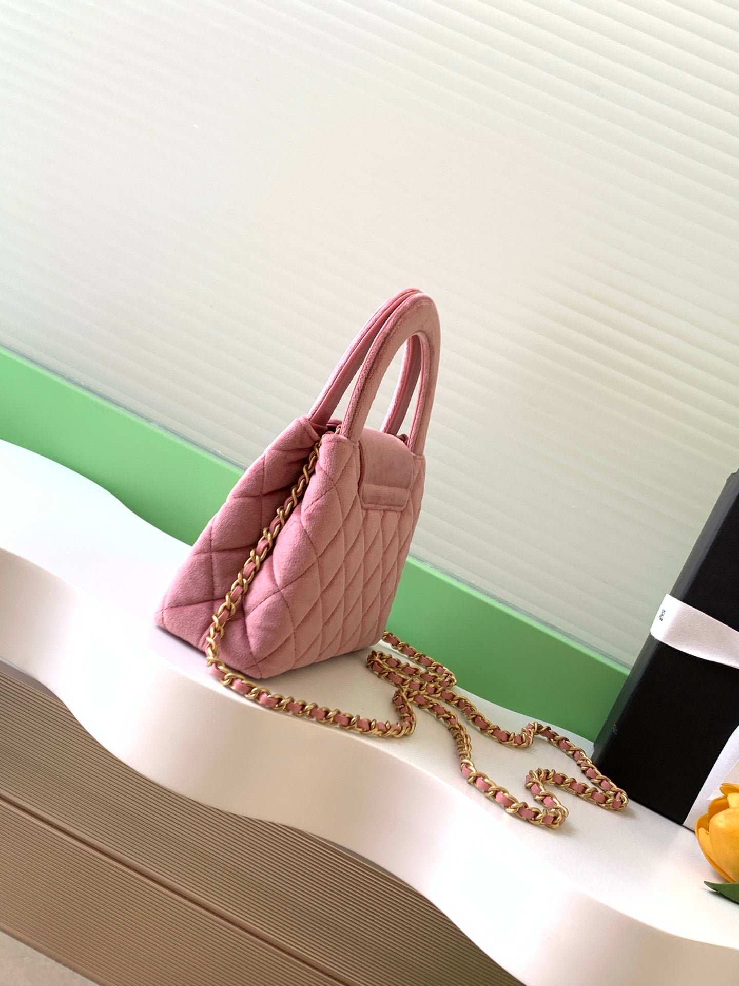 Velvet Top-Handle Mini Shoulder Bag