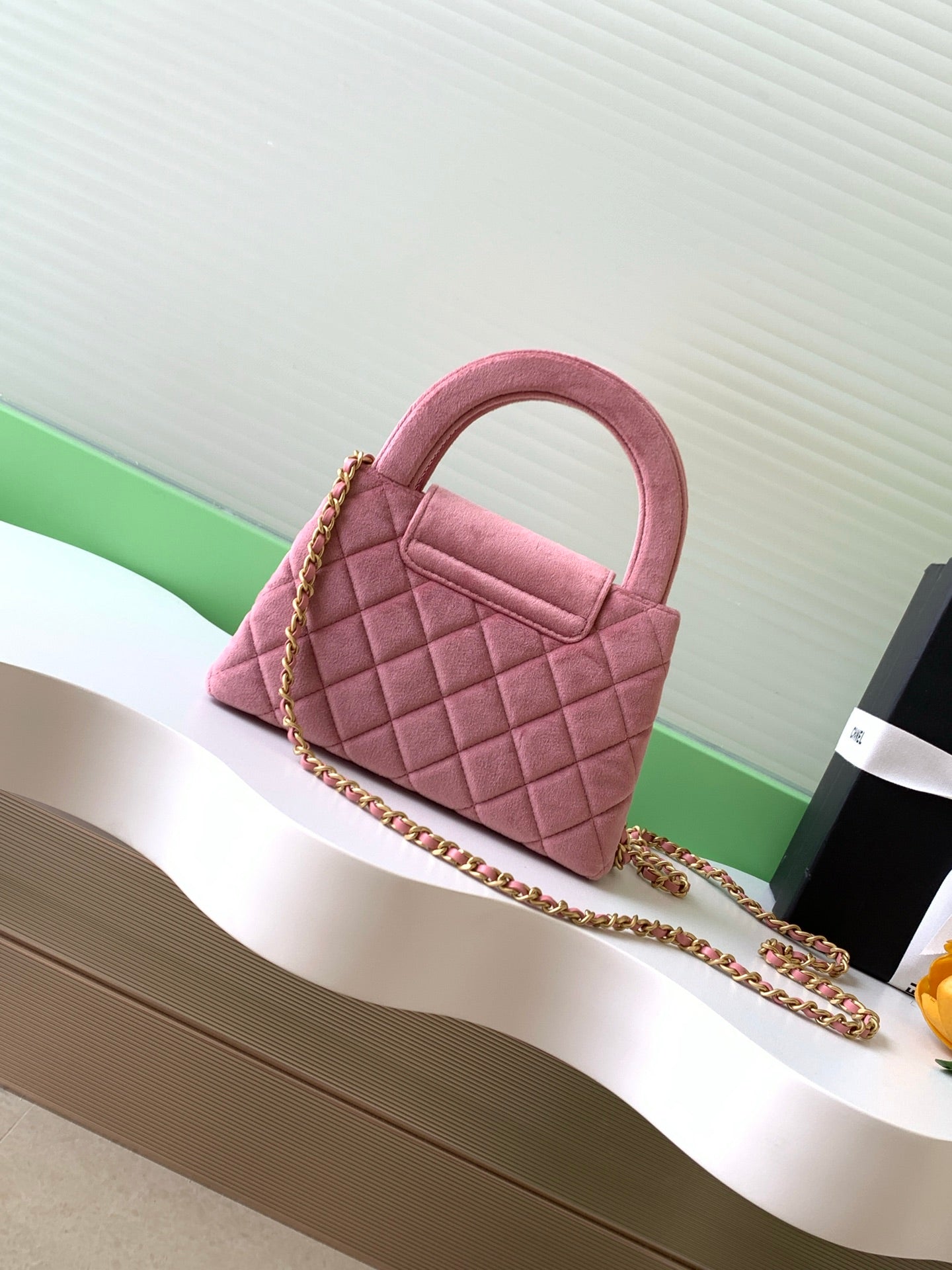 Velvet Top-Handle Mini Shoulder Bag