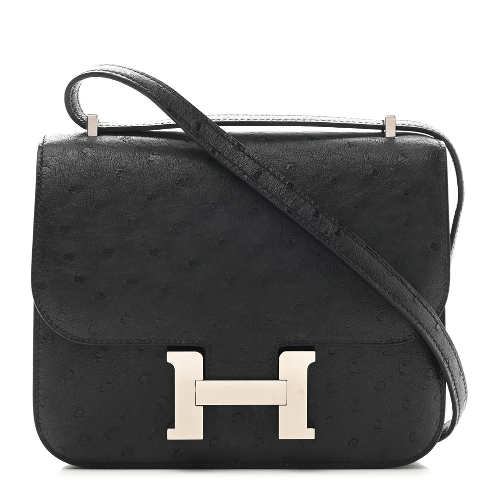 Constance 24 Ostrich Leather Bag – Dual Hardware Luxury Inspired
