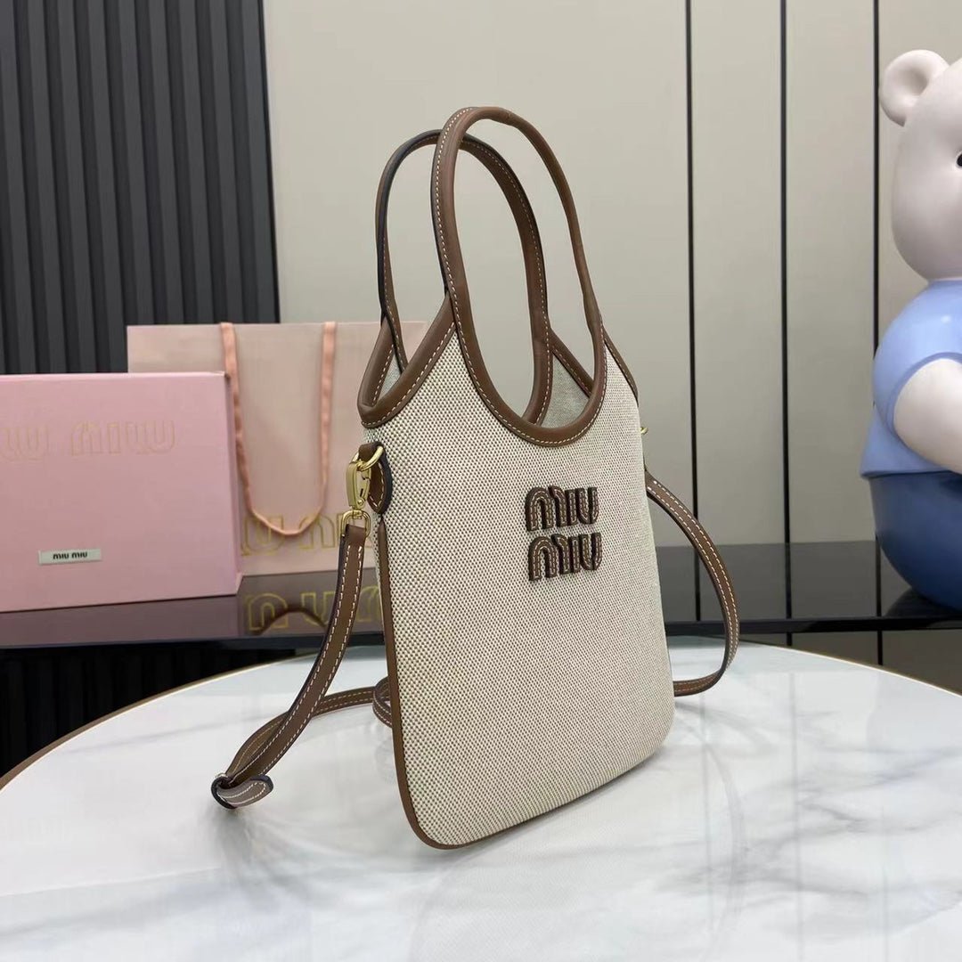 Ivy Canvas and Leather Tote Bag