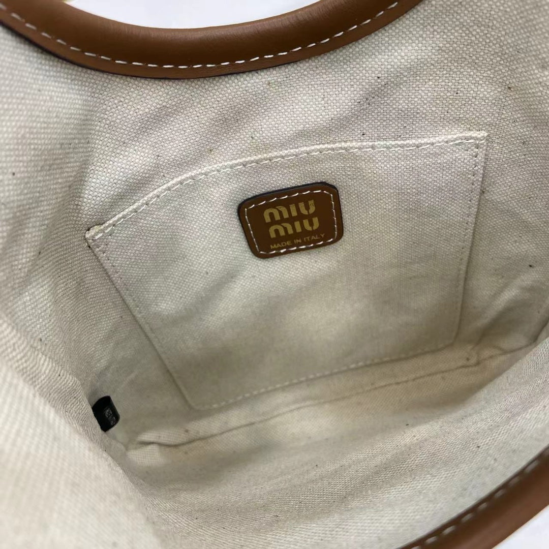 Ivy Canvas and Leather Tote Bag