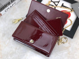 Lady Dior Pouch Patent Cannage Wine Red