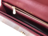 Lady Dior Pouch Patent Cannage Wine Red