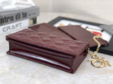Lady Dior Pouch Patent Cannage Wine Red