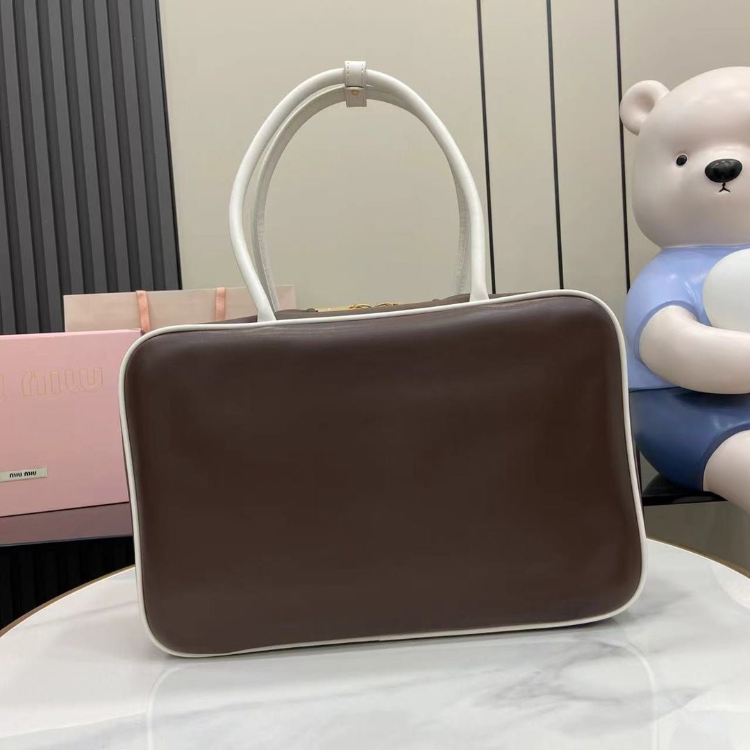 Luxury Calfskin Leather Top - Handle Briefcase Bag