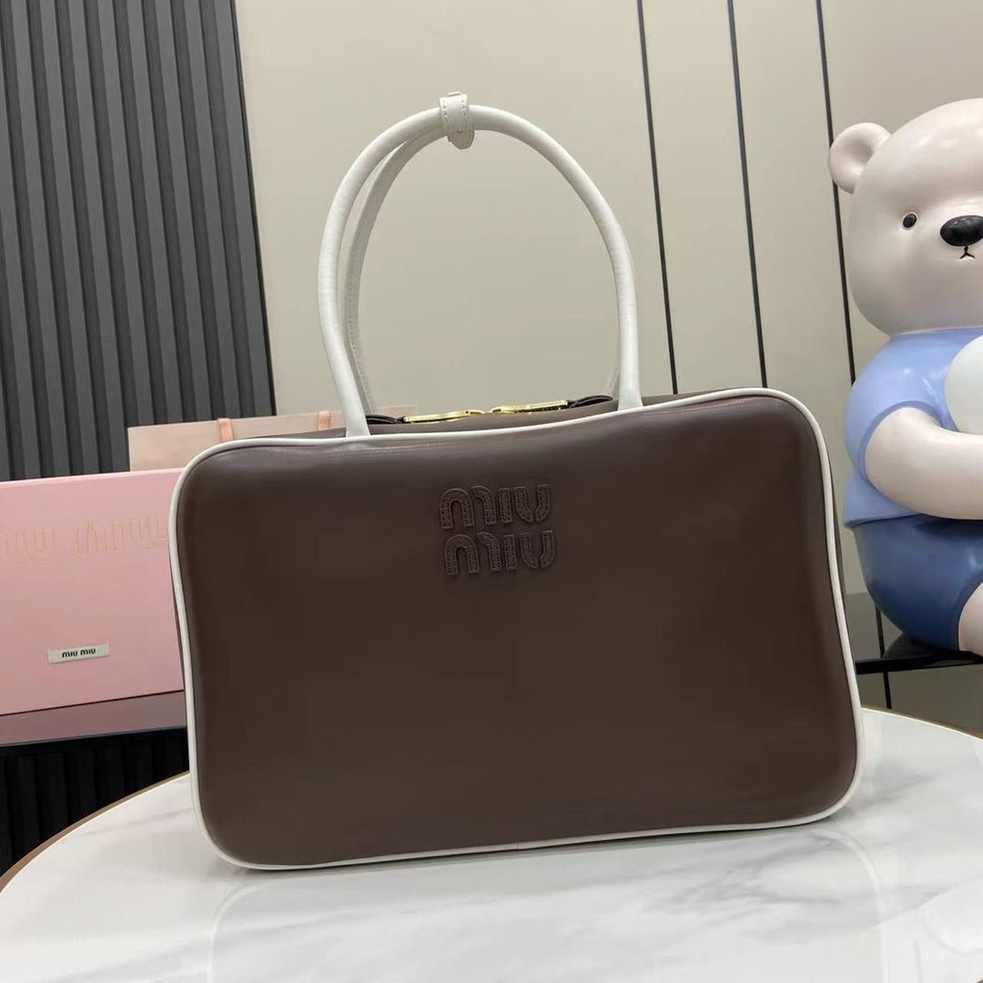 Luxury Calfskin Leather Top - Handle Briefcase Bag