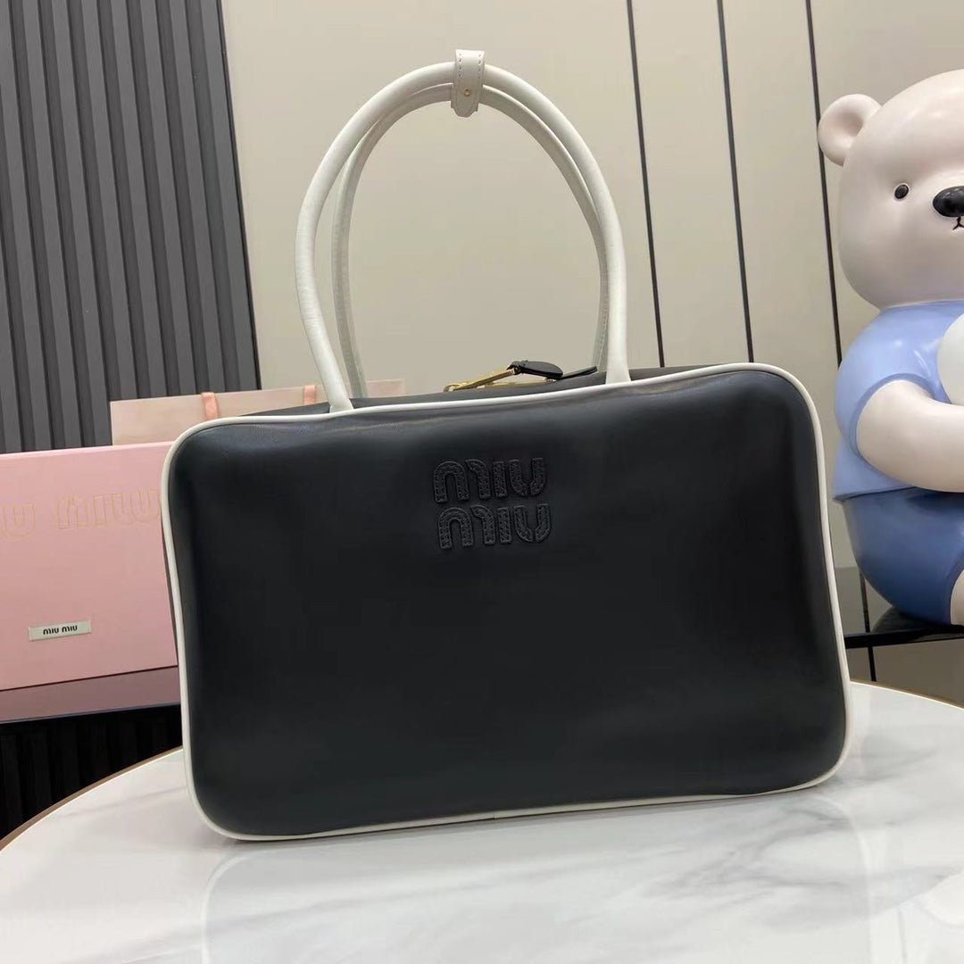 Luxury Calfskin Leather Top - Handle Briefcase Bag