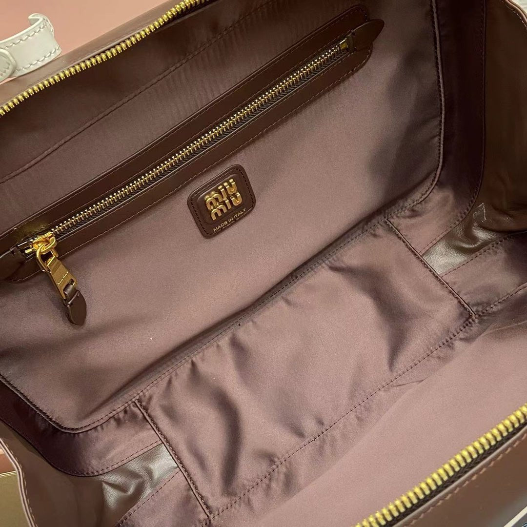 Luxury Calfskin Leather Top - Handle Briefcase Bag