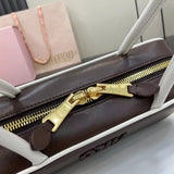 Luxury Retro Leather Bowling Bag