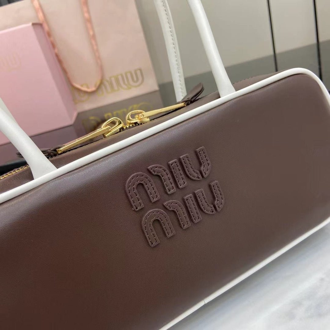 Luxury Retro Leather Bowling Bag