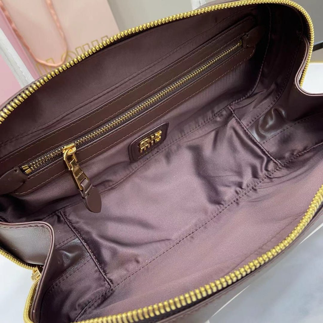 Luxury Retro Leather Bowling Bag