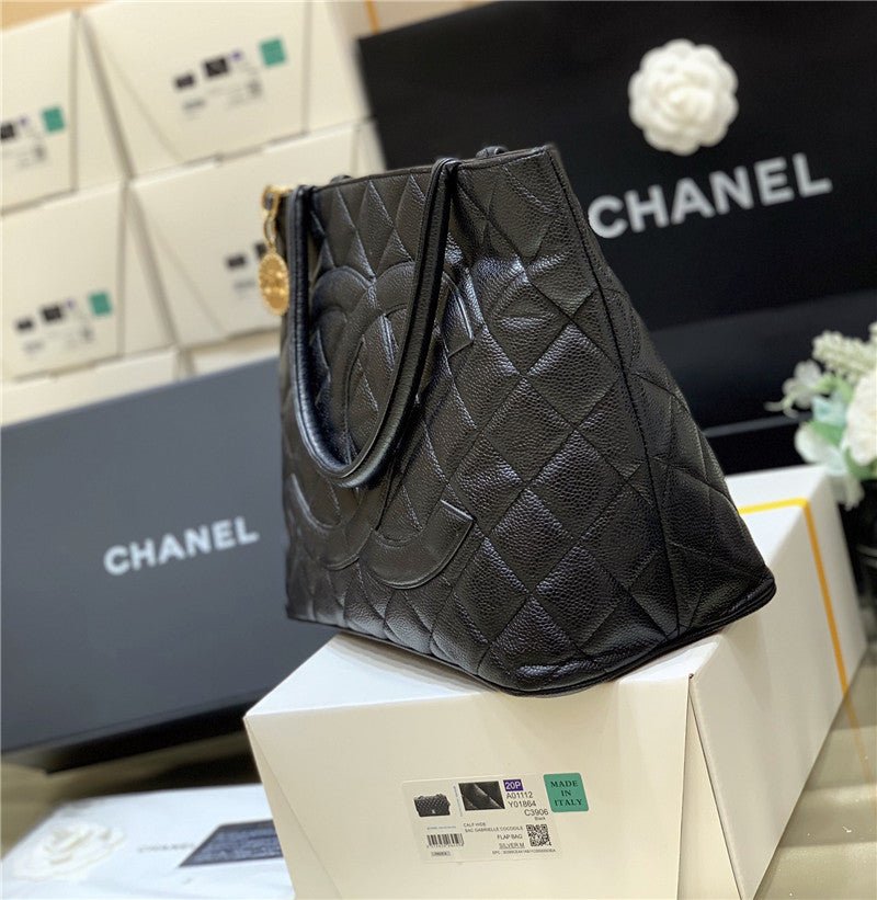 Medallion Tote Caviar Skin Bag