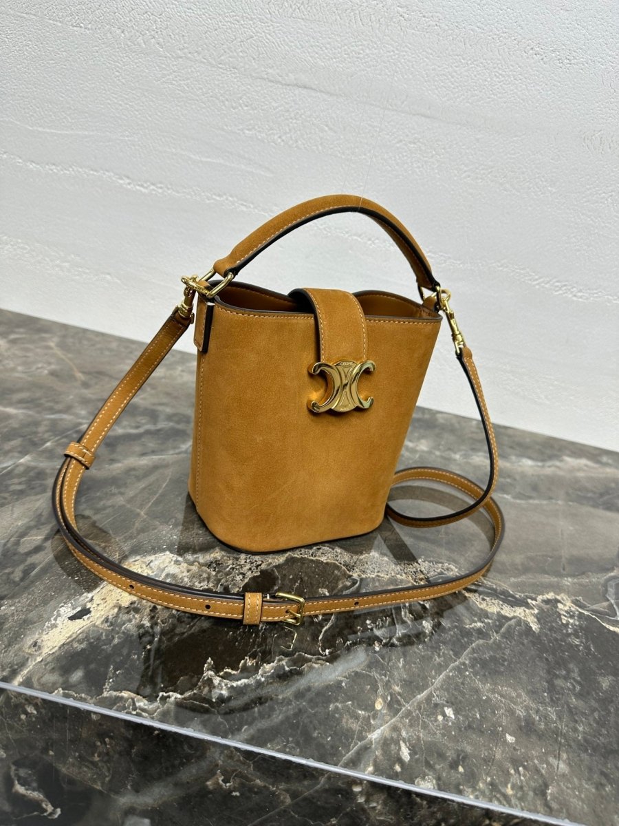 Medium Bucket Bag in Suede Calfskin