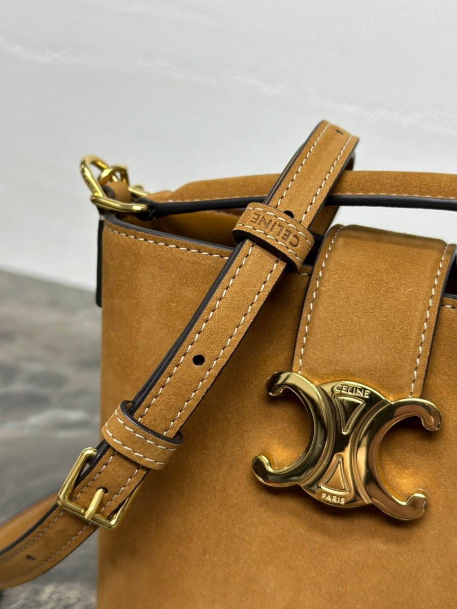 Medium Bucket Bag in Suede Calfskin