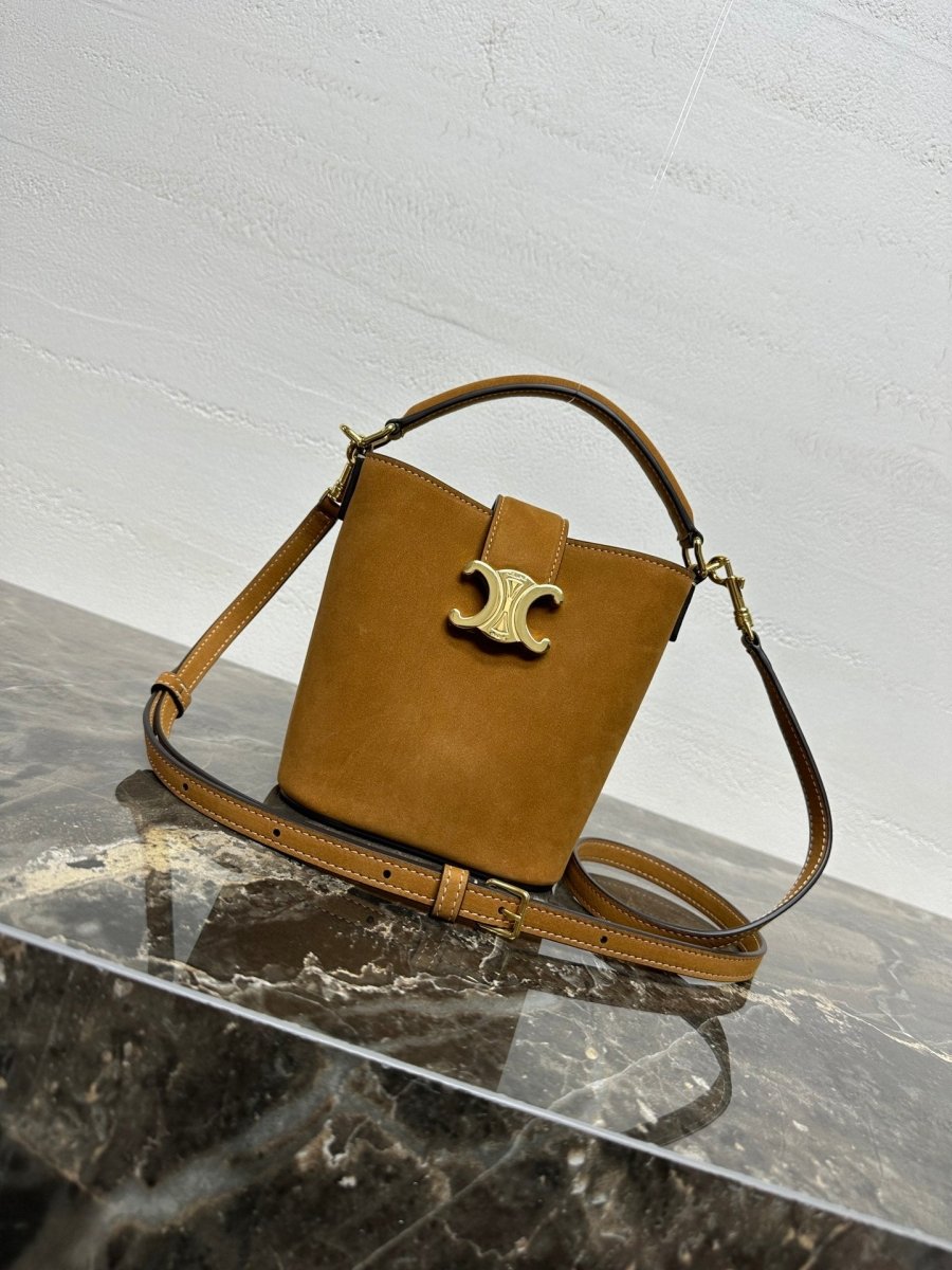 Medium Bucket Bag in Suede Calfskin