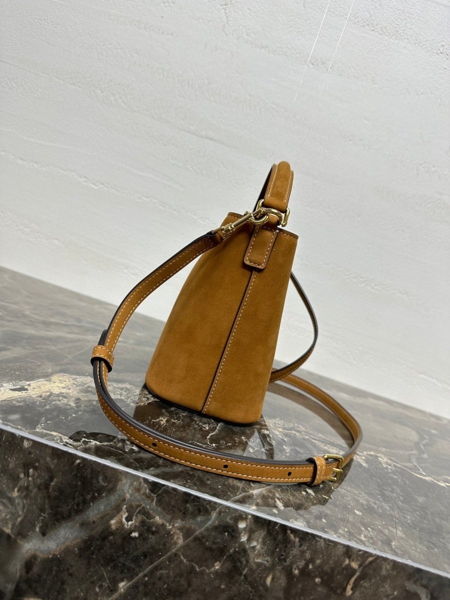 Medium Bucket Bag in Suede Calfskin