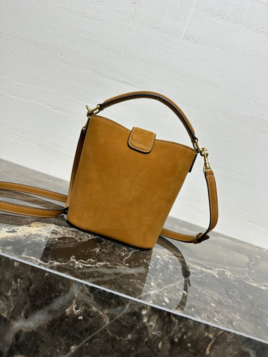 Medium Bucket Bag in Suede Calfskin