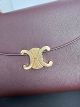 Medium Supple Calfskin Shoulder Bag in Burgundy