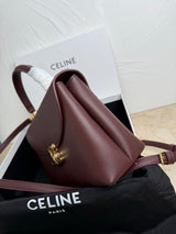 Medium Supple Calfskin Shoulder Bag in Burgundy
