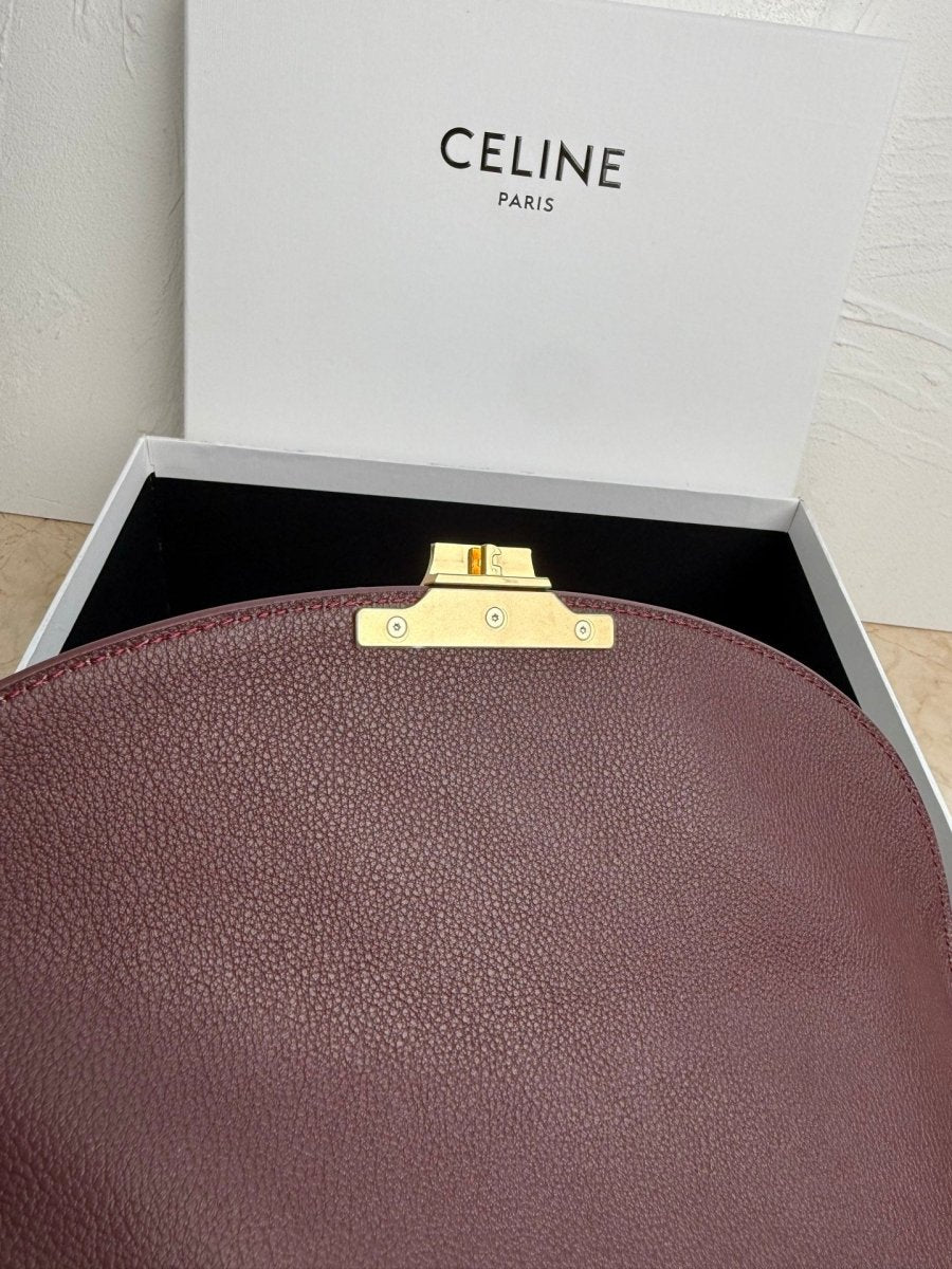 Medium Supple Calfskin Shoulder Bag in Burgundy