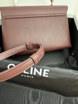 Medium Supple Calfskin Shoulder Bag in Burgundy
