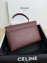 Medium Supple Calfskin Shoulder Bag in Burgundy