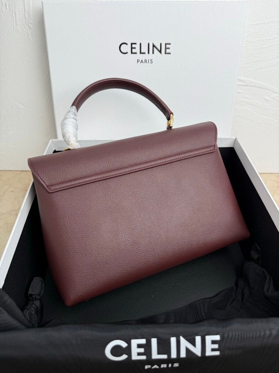 Medium Supple Calfskin Shoulder Bag in Burgundy