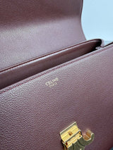 Medium Supple Calfskin Shoulder Bag in Burgundy