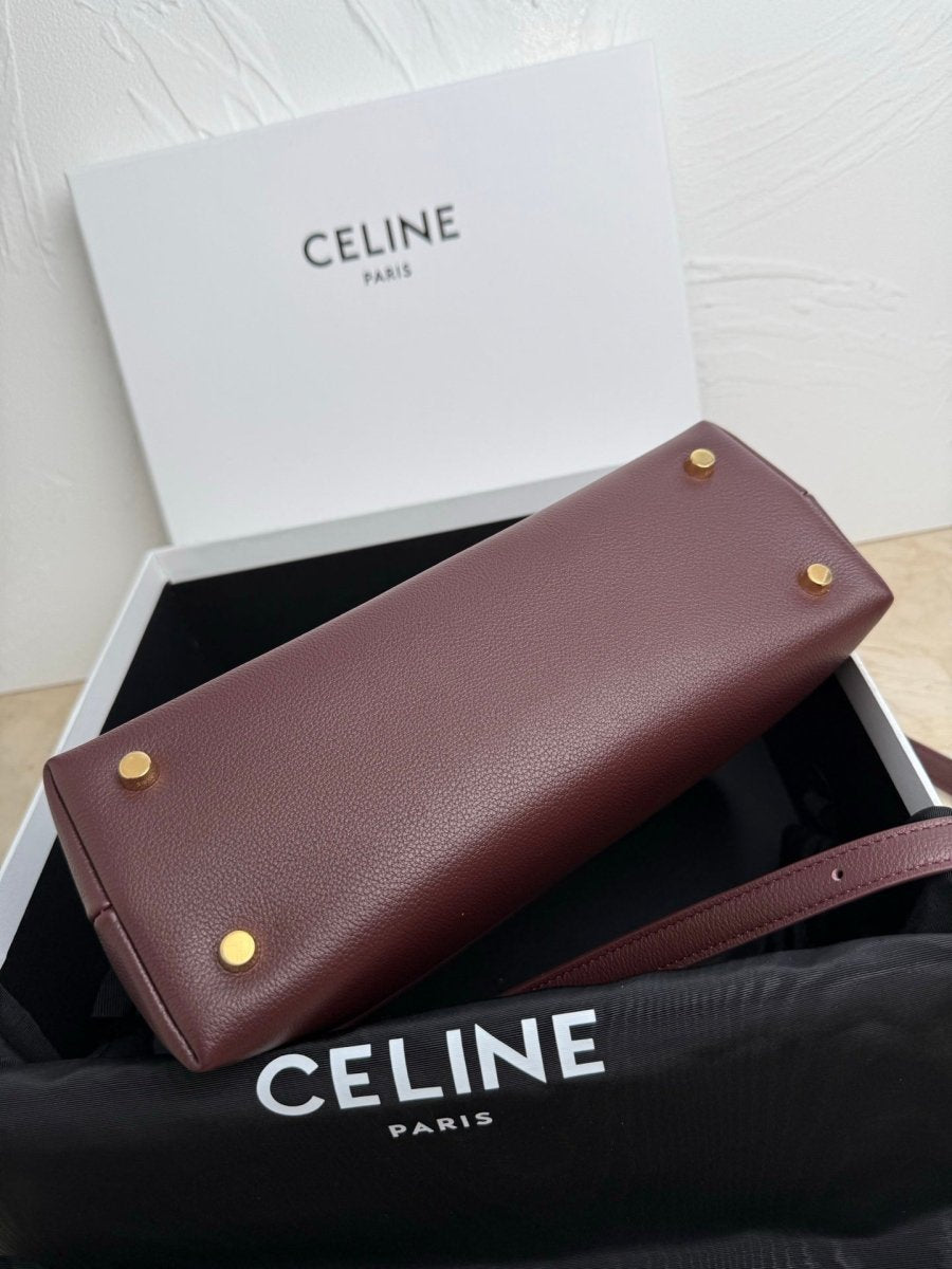 Medium Supple Calfskin Shoulder Bag in Burgundy