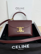 Medium Supple Calfskin Shoulder Bag in Burgundy