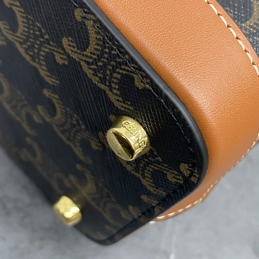 Mini Vanity Case in Canvas and Calfskin Leather