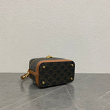 Mini Vanity Case in Canvas and Calfskin Leather