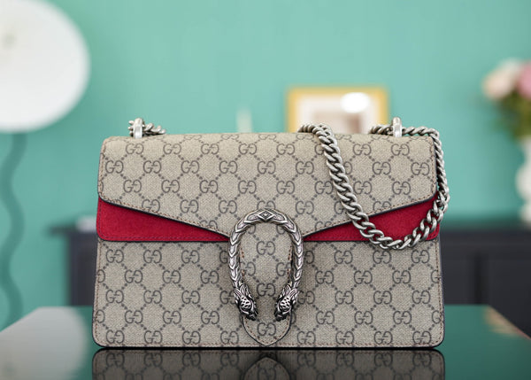 Dionysus Bag – Luxury Inspired Red Suede Detail Design