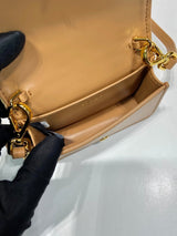 Raffia - Effect Crochet Card Holder with Shoulder Strap – Handwoven Calfskin Mini Bag