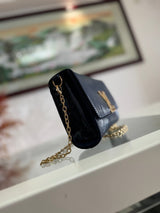 Shiny Blue Epi Leather Chain Pochette – Designer Inspired Bags