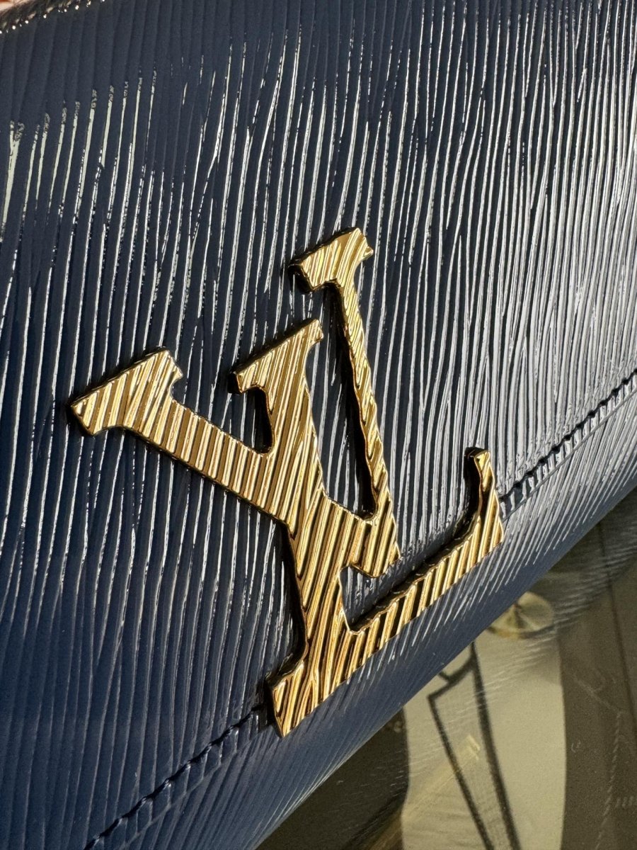 Shiny Blue Epi Leather Chain Pochette – Designer Inspired Bags