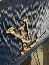 Shiny Blue Epi Leather Chain Pochette – Designer Inspired Bags