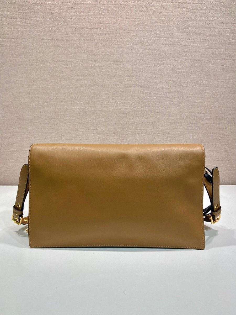 Soft Sound Large Leather Shoulder Bag in Caramel