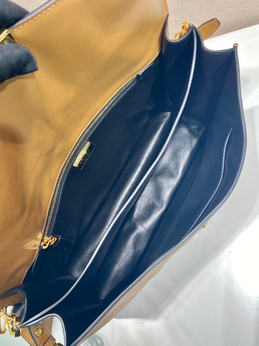 Soft Sound Large Leather Shoulder Bag in Caramel