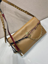 Soft Sound Large Leather Shoulder Bag in Caramel