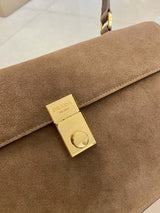 Soft Sound Suede Shoulder Bag with Sheepskin Interior