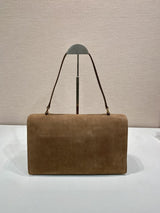 Soft Sound Suede Shoulder Bag with Sheepskin Interior