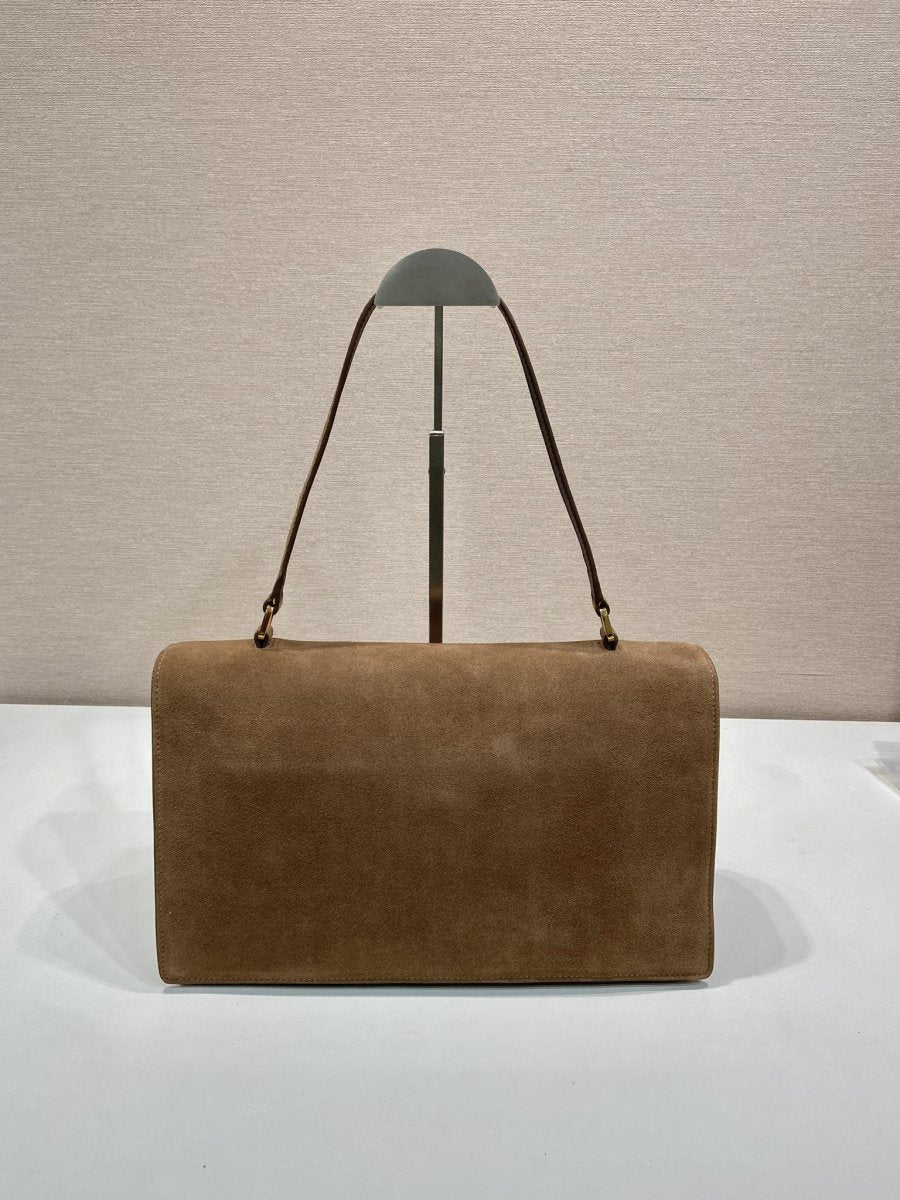 Soft Sound Suede Shoulder Bag with Sheepskin Interior